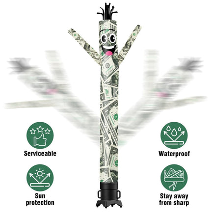 6 10 15 20FT Tall Money Waving Inflatable Tube Man(Blower Not Included) - goodeny