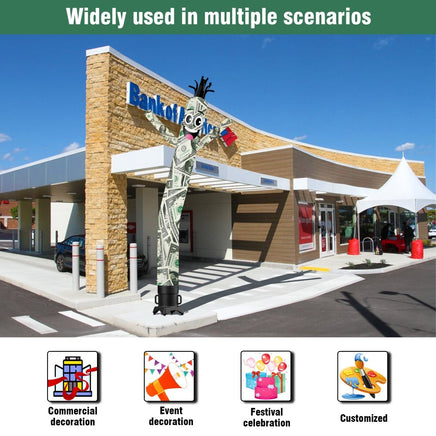 6 10 15 20FT Tall Money Waving Inflatable Tube Man(Blower Not Included) - goodeny