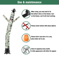 6 10 15 20FT Tall Money Waving Inflatable Tube Man(Blower Not Included) - goodeny