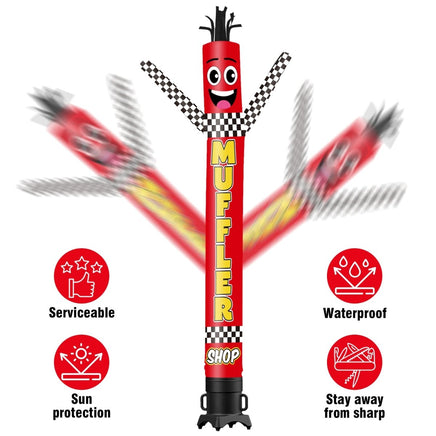 6 10 15 20FT Tall Muffler Shop Waving Inflatable Tube Man(Blower Not Included) - goodeny