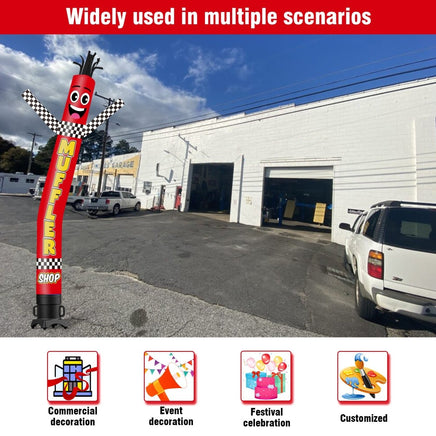 6 10 15 20FT Tall Muffler Shop Waving Inflatable Tube Man(Blower Not Included) - goodeny