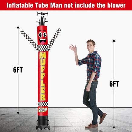 6 10 15 20FT Tall Muffler Shop Waving Inflatable Tube Man(Blower Not Included) - goodeny