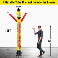 6 10 15 20FT Tall Nachos Waving Inflatable Tube Man(Blower Not Included) - goodeny