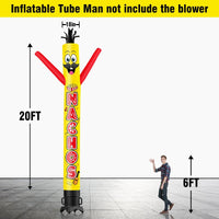 6 10 15 20FT Tall Nachos Waving Inflatable Tube Man(Blower Not Included) - goodeny