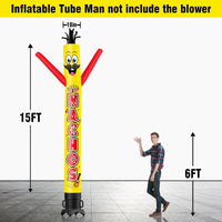 6 10 15 20FT Tall Nachos Waving Inflatable Tube Man(Blower Not Included) - goodeny