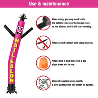 6 10 15 20FT Tall Nail Salon Waving Inflatable Tube Man(Blower Not Included) - goodeny