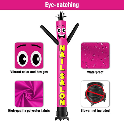 6 10 15 20FT Tall Nail Salon Waving Inflatable Tube Man(Blower Not Included) - goodeny