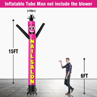 6 10 15 20FT Tall Nail Salon Waving Inflatable Tube Man(Blower Not Included) - goodeny
