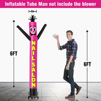 6 10 15 20FT Tall Nail Salon Waving Inflatable Tube Man(Blower Not Included) - goodeny