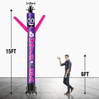 6 10 15 20FT Tall Nails & Spa Waving Inflatable Tube Man(Blower Not Included) - goodeny