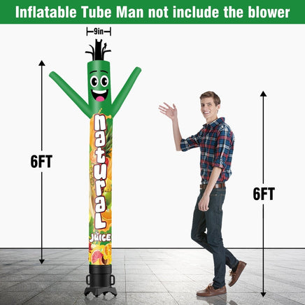 6 10 15 20FT Tall Natural Juice Waving Inflatable Tube Man(Blower Not Included) - goodeny