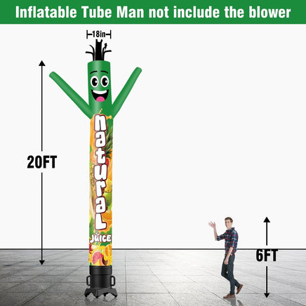 6 10 15 20FT Tall Natural Juice Waving Inflatable Tube Man(Blower Not Included) - goodeny