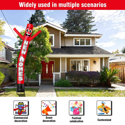 6 10 15 20FT Tall New Home Red Waving Inflatable Tube Man(Blower Not Included) - goodeny