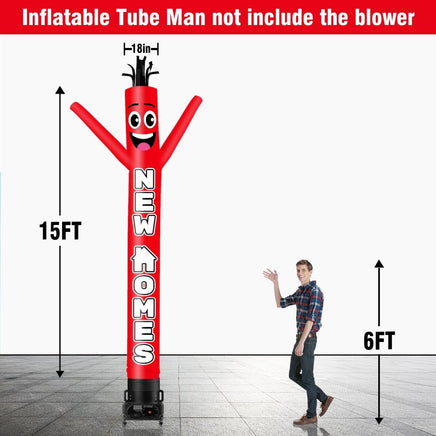 6 10 15 20FT Tall New Home Red Waving Inflatable Tube Man(Blower Not Included) - goodeny