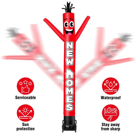 6 10 15 20FT Tall New Home Red Waving Inflatable Tube Man(Blower Not Included) - goodeny
