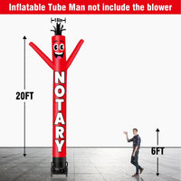 6 10 15 20FT Tall Notary Waving Inflatable Tube Man(Blower Not Included) - goodeny