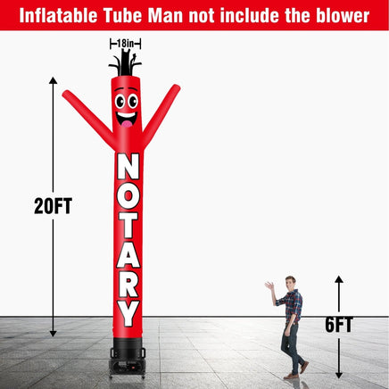 6 10 15 20FT Tall Notary Waving Inflatable Tube Man(Blower Not Included) - goodeny