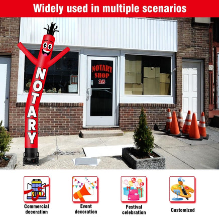 6 10 15 20FT Tall Notary Waving Inflatable Tube Man(Blower Not Included) - goodeny