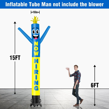 6 10 15 20FT Tall Now Hiring Waving Inflatable Tube Man(Blower Not Included) - goodeny