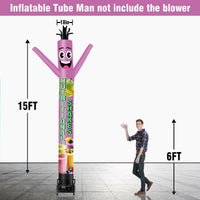 6 10 15 20FT Tall Nutritional Shakes Waving Inflatable Tube Man(Blower Not Included) - goodeny