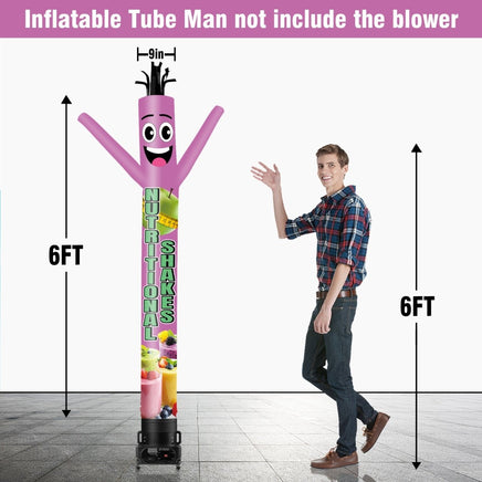 6 10 15 20FT Tall Nutritional Shakes Waving Inflatable Tube Man(Blower Not Included) - goodeny
