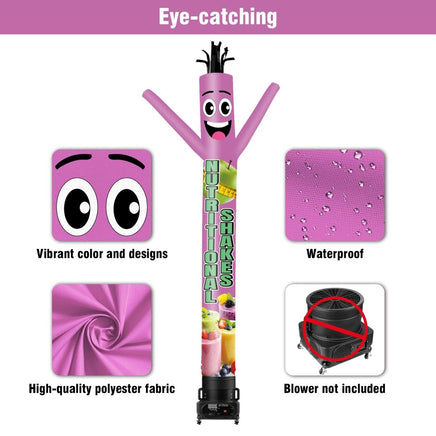 6 10 15 20FT Tall Nutritional Shakes Waving Inflatable Tube Man(Blower Not Included) - goodeny