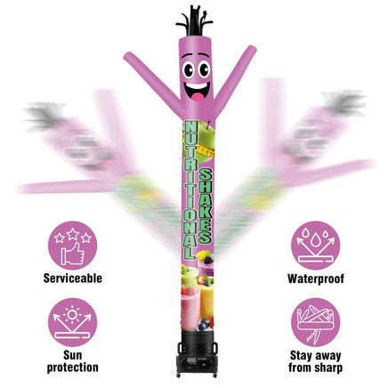 6 10 15 20FT Tall Nutritional Shakes Waving Inflatable Tube Man(Blower Not Included) - goodeny