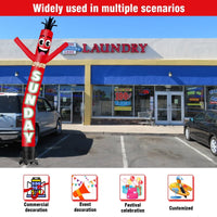 6 10 15 20FT Tall Open Sunday Waving Inflatable Tube Man(Blower Not Included) - goodeny