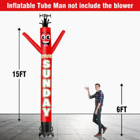 6 10 15 20FT Tall Open Sunday Waving Inflatable Tube Man(Blower Not Included) - goodeny