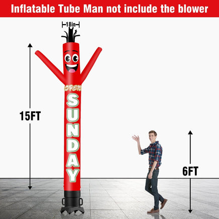 6 10 15 20FT Tall Open Sunday Waving Inflatable Tube Man(Blower Not Included) - goodeny