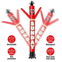 6 10 15 20FT Tall Open Sunday Waving Inflatable Tube Man(Blower Not Included) - goodeny