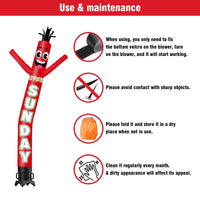 6 10 15 20FT Tall Open Sunday Waving Inflatable Tube Man(Blower Not Included) - goodeny
