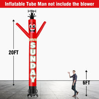 6 10 15 20FT Tall Open Sunday Waving Inflatable Tube Man(Blower Not Included) - goodeny