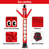 6 10 15 20FT Tall Open Sunday Waving Inflatable Tube Man(Blower Not Included) - goodeny