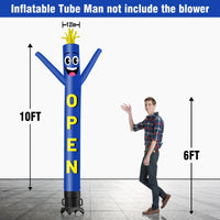 6 10 15 20FT Tall Open Waving Inflatable Tube Man(Blower Not Included) - goodeny