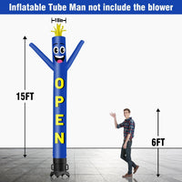 6 10 15 20FT Tall Open Waving Inflatable Tube Man(Blower Not Included) - goodeny