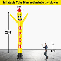 6 10 15 20FT Tall Open Waving Inflatable Tube Man(Blower Not Included) - goodeny
