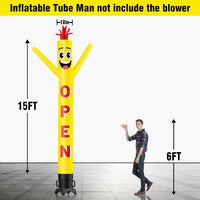 6 10 15 20FT Tall Open Waving Inflatable Tube Man(Blower Not Included) - goodeny