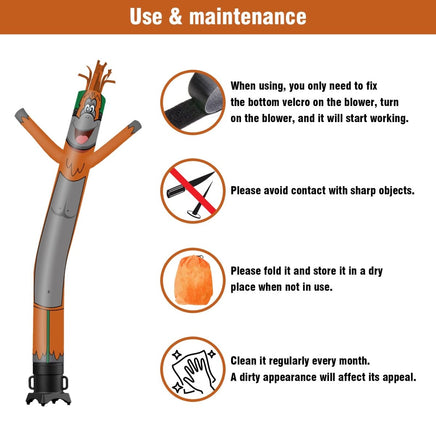 6 10 15 20FT Tall Orangutan Waving Inflatable Tube Man(Blower Not Included) - goodeny