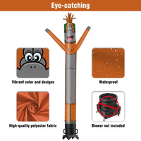 6 10 15 20FT Tall Orangutan Waving Inflatable Tube Man(Blower Not Included) - goodeny