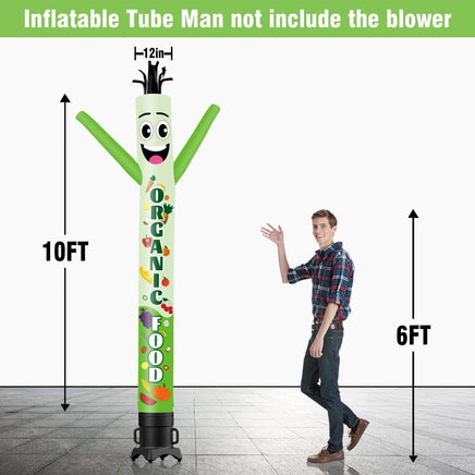 6 10 15 20FT Tall Organic Food Waving Inflatable Tube Man(Blower Not Included) - goodeny