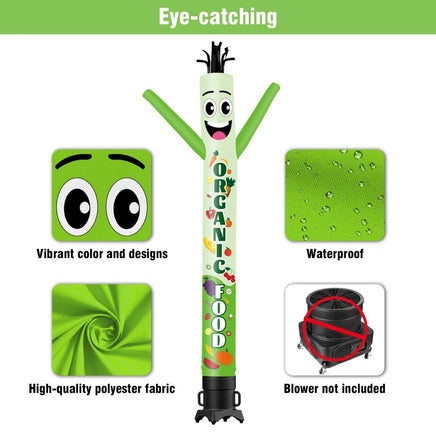 6 10 15 20FT Tall Organic Food Waving Inflatable Tube Man(Blower Not Included) - goodeny