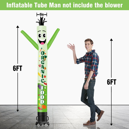 6 10 15 20FT Tall Organic Food Waving Inflatable Tube Man(Blower Not Included) - goodeny