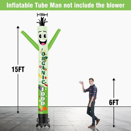 6 10 15 20FT Tall Organic Food Waving Inflatable Tube Man(Blower Not Included) - goodeny
