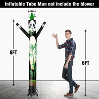 6 10 15 20FT Tall Panda & Bamboo Waving Inflatable Tube Man(Blower Not Included) - goodeny