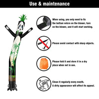 6 10 15 20FT Tall Panda & Bamboo Waving Inflatable Tube Man(Blower Not Included) - goodeny