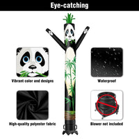 6 10 15 20FT Tall Panda & Bamboo Waving Inflatable Tube Man(Blower Not Included) - goodeny