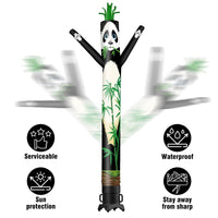 6 10 15 20FT Tall Panda & Bamboo Waving Inflatable Tube Man(Blower Not Included) - goodeny