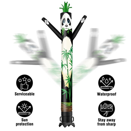 6 10 15 20FT Tall Panda & Bamboo Waving Inflatable Tube Man(Blower Not Included) - goodeny
