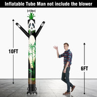 6 10 15 20FT Tall Panda & Bamboo Waving Inflatable Tube Man(Blower Not Included) - goodeny